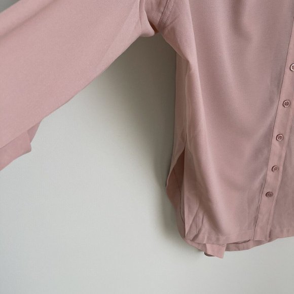 Byron Lars Beauty Mark Blush Pink Off the Shoulder Georgette Blouse - Picture 3 of 6